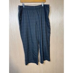 The Fisher Project Wool Blend Plaid‎ Pants Womens L/G Gray Elastic Waist Crop